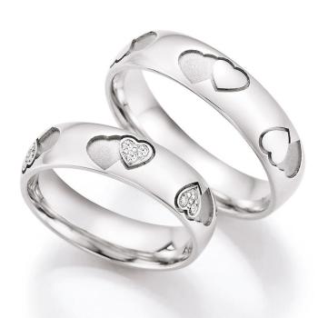 Nowotny-Collection Ruesch Trauringe Weissgold 66/38050-055 + 66/38060-05